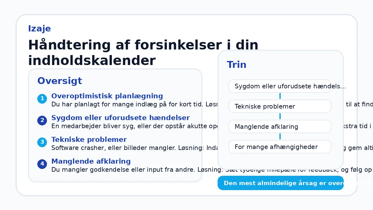 Håndtering af forsinkelser i din indholdskalender